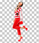 A woman posing against isolated on a png background
