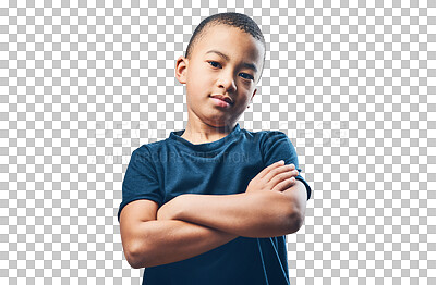 Buy stock photo Studio shot of a cute little boy posing confidently against a grey background
