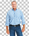 portrait of a handsome mature man isolated on a png background