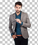 A handsome man posing isolated on a png background