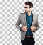 A handsome man posing isolated on a png background