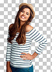 Studio shot of a beautiful young woman smiling isolated on a png background