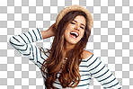 Studio shot of a beautiful young woman smiling isolated on a png background