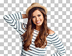 Studio shot of a beautiful young woman smiling isolated on a png background