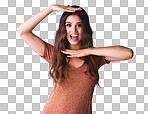 Shot of an expressive young woman posing isolated on a png background