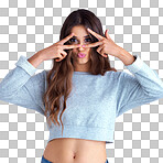 Studio shot of a beautiful young woman posing isolated on a png background