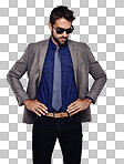 Studio shot of a stylishly dressed young man isolated on a png background