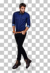 Studio shot of a stylishly dressed young man isolated on a png background