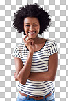 Studio portrait of an attractive and happy young woman posing isolated on a png background