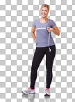 portrait of an attractive woman measuring her workout progress with a tape measure isolated on a png background