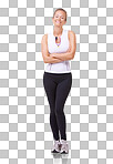 Full length portrait of a beautiful woman smiling at the camera isolated on a png background