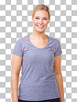 portrait of an attractive woman in gym clothes isolated on a png background