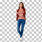 Studio shot of a young woman isolated on a png background