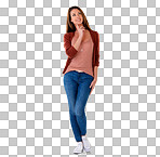 Studio shot of a young woman isolated on a png background