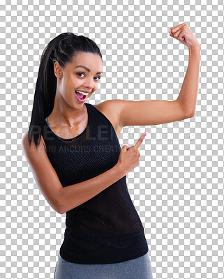 Woman flexing her biceps, Stock Photo, Picture And Royalty Free