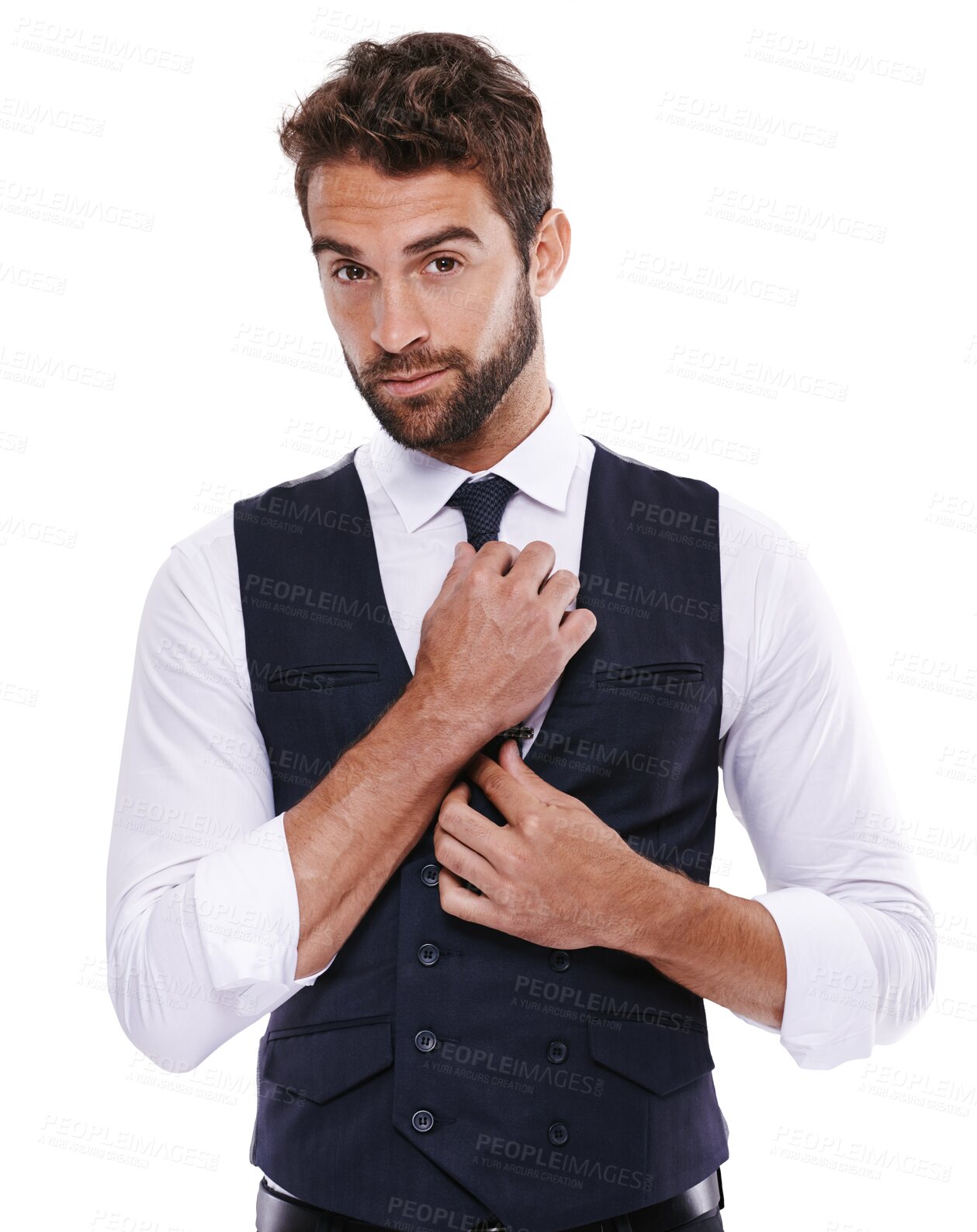 Buy stock photo Portrait, fashion and a handsome man in formal clothes isolated on a transparent background for style. Model, confident and classy with a suave young gentleman posing in smart clothing on PNG