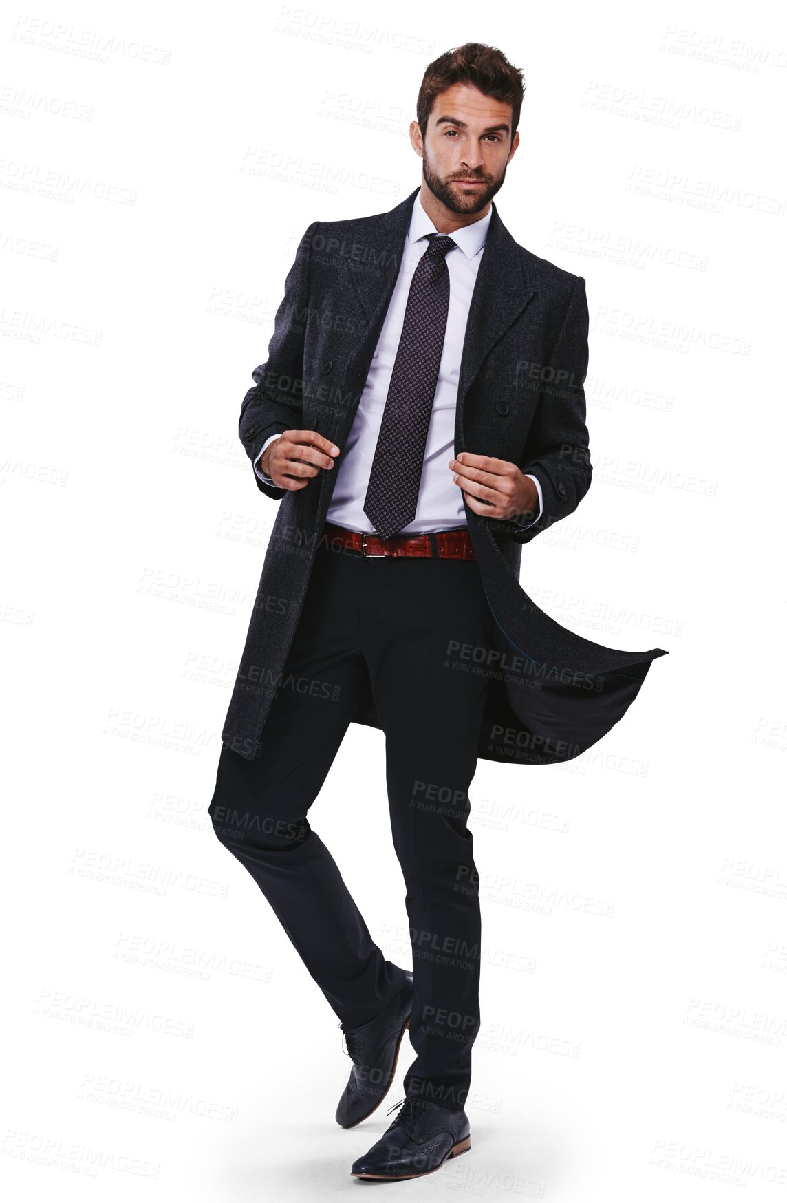 Buy stock photo Portrait, fashion and a handsome business man in formal clothes isolated on transparent background for style. Corporate, confident and classy with a young male lawyer posing in smart clothing on PNG