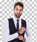 Full length portrait of a well dressed young man against isolated on a png background