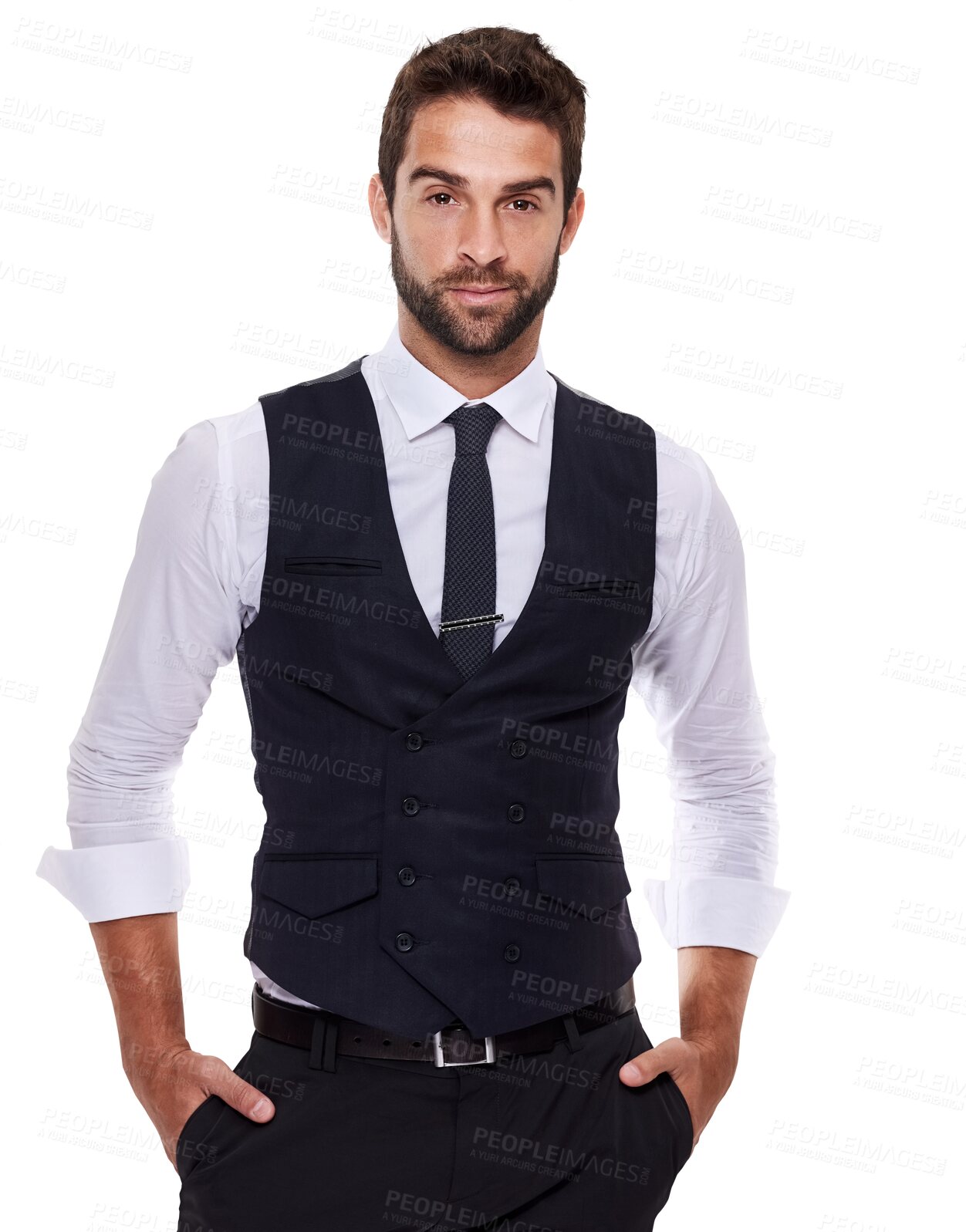 Buy stock photo Portrait, accountant and confident business man isolated on a transparent png background. Serious, corporate and professional, entrepreneur and auditor from Canada with success mindset for career.