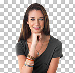 Cropped shot of a beautiful young woman isolated on a png background