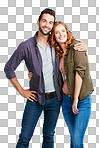 Shot of a couple posing against isolated on png background