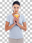 PNG Studio shot of a beautiful young woman enjoying a fruit smoothie 