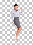 PNG of a cheerful young businesswoman.