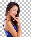 PNG of a studio portrait of an attractive young woman.