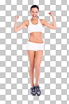 PNG Studio shot of an attractive  young woman flexing her biceps 