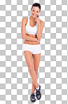 PNG Studio portrait of an attractive woman in exercise clothing