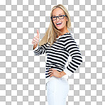 PNG Studio portrait of a beautiful young woman showing thumbs up 