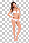 PNG Studio shot of a beautiful brunette model in a bikini 