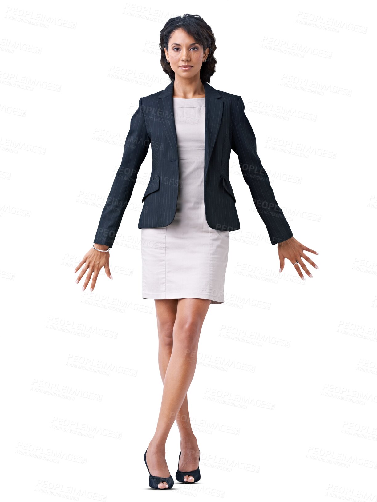 Buy stock photo Portrait, lawyer and serious business woman isolated on a transparent png background. Confidence, professional and female entrepreneur, attorney and person from Brazil with pride for career success.