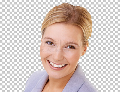 Buy stock photo Woman, portrait or smile of business worker, corporate professional or work in Australia on isolated, transparent or PNG background. Businesswoman, happy and face of female employee with career pride