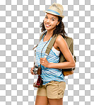 PNG Shot of a happy young woman ready to travel 