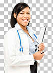 PNG Shot of a young female doctor holding a clipboard 