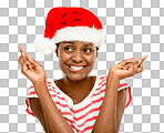 PNG Studio shot of a young woman wearing a Santa hat and crossing her fingers 