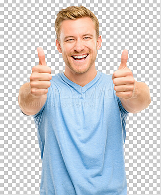 PNG of a handsome young man standing alone in the studio and showing a ...