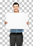 PNG Shot of a young businessman holding a placard 