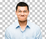 PNG Shot of a young businessman making a silly face 