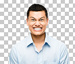 PNG Shot of a young businessman making a silly face