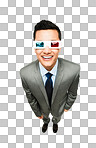 PNG of a young businessman wearing 3D glasses 