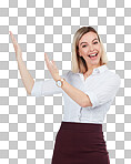 PNG Studio shot of a young businesswoman gesturing