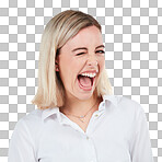 PNG of Studio shot of a young businesswoman winking 