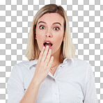 PNG of Studio shot of a young businesswoman looking shocked 