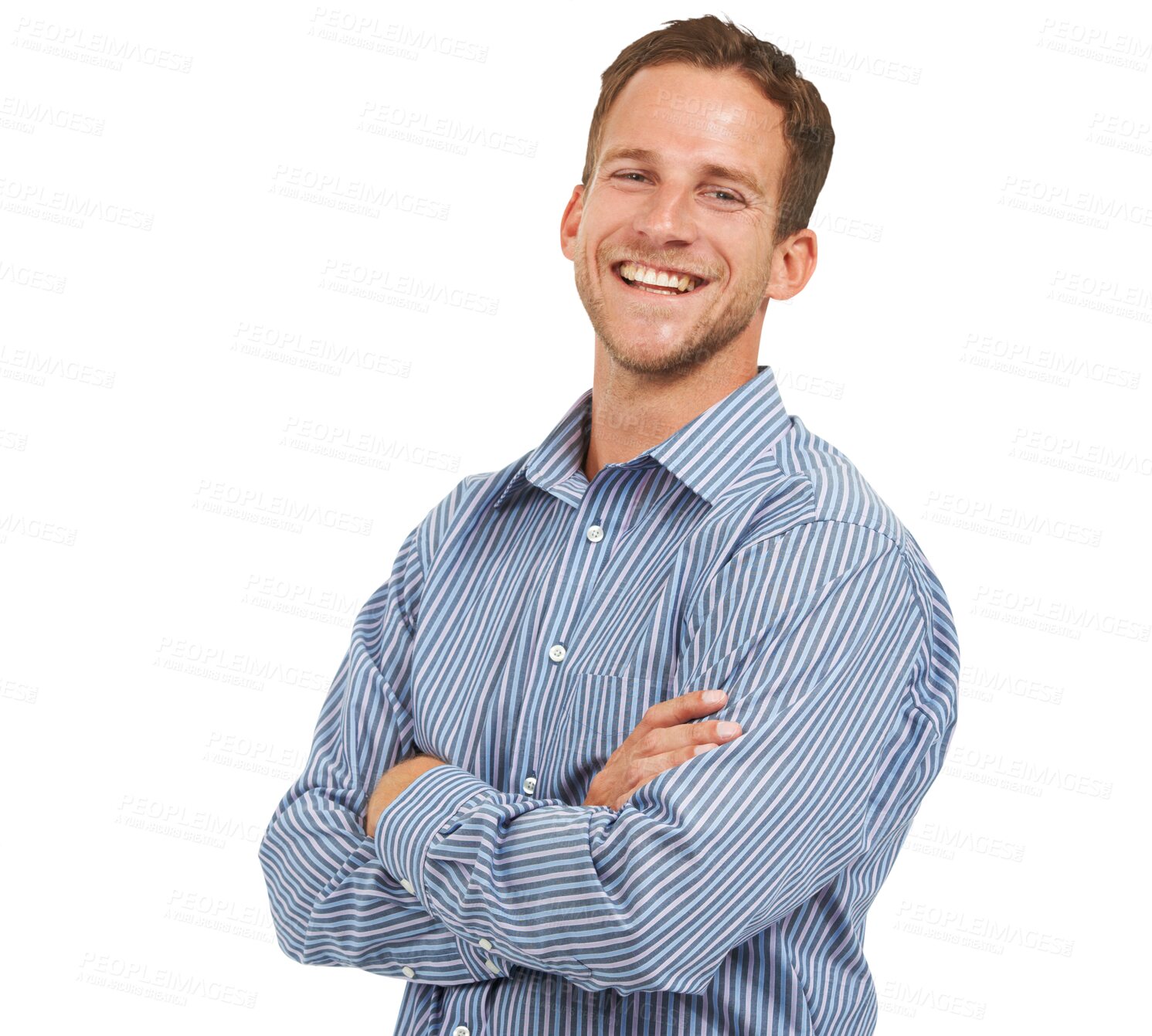 Buy stock photo Portrait, fashion and comic with a silly man isolated on transparent background for trendy style. Face, happy and comedy with a carefree young male model laughing in a designer clothes outfit on PNG