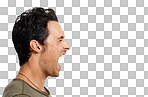 PNG of a handsome young man screaming