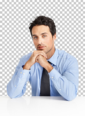 Buy stock photo Serious accountant, portrait and business man isolated on a transparent png background. Face, auditor and professional entrepreneur from Australia with confidence, success mindset and pride for job.
