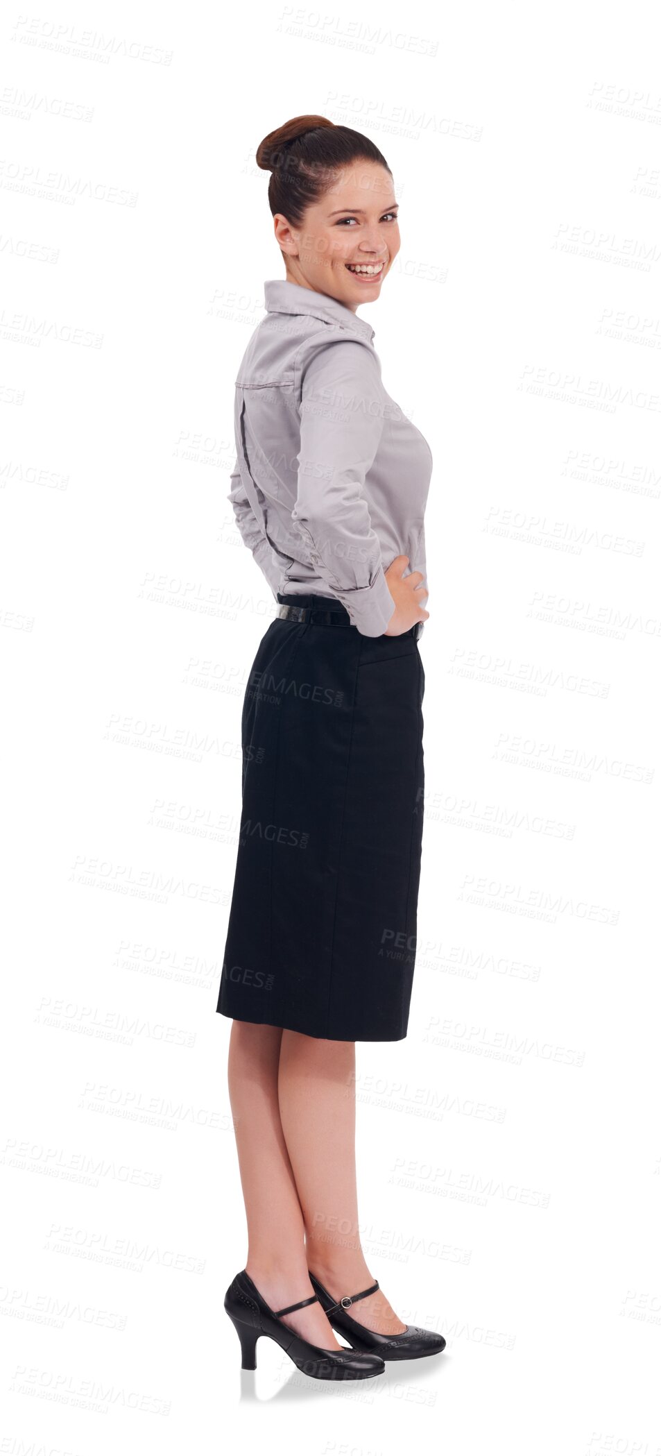 Buy stock photo Confident, portrait and business woman or happy, excited and professional worker on transparent, isolated or png background. Face, smile and corporate consultant, agent or employee working in legal