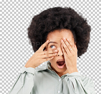 Scared Face Of Women On White Background Stock Photo, Picture and